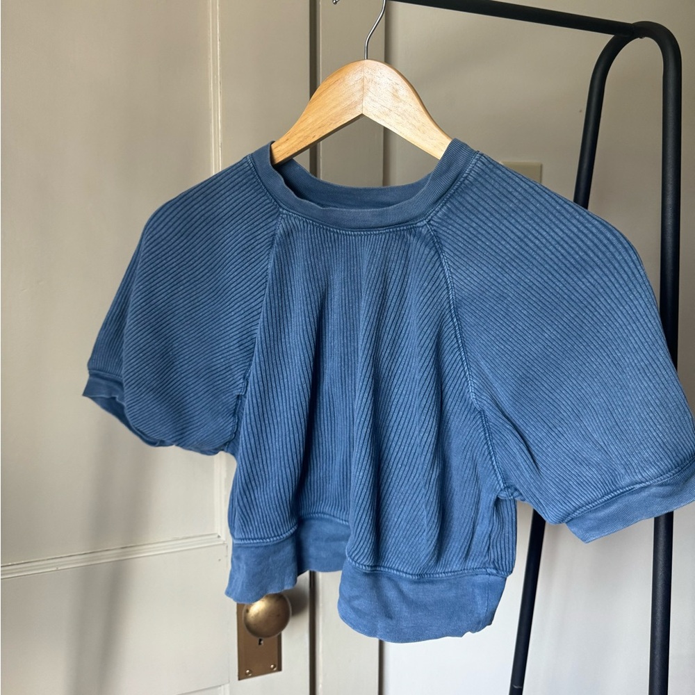 Urban Outfitters Blue Ribbed Crop Top